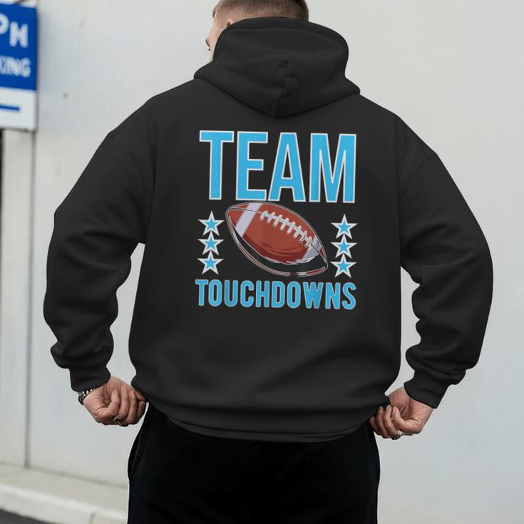 Cute Team Touchdowns Gender Reveal For Mom And Dad Men's Hoodie Back Print