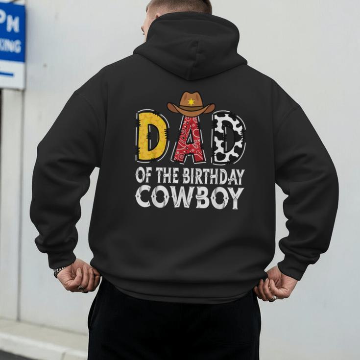 Dad 1st Birthday Cowboy Western Dad Birthday Boy Men's Hoodie Back Print