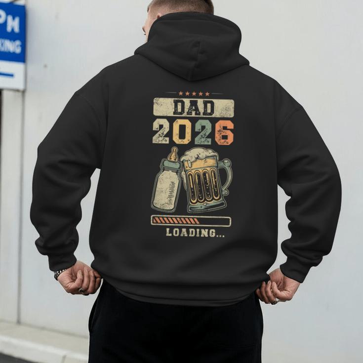 Dad 2026 Loading Baby Shower Going To Be a Dad Gender Reveal Men's Hoodie Back Print