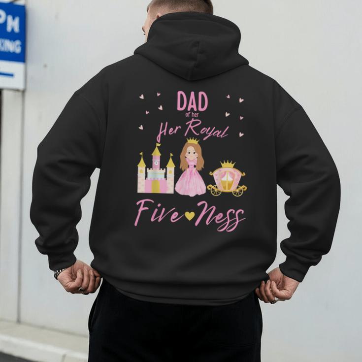 Dad 5th Birthday Her Royal Fiveness Princess Matching Men's Hoodie Back Print