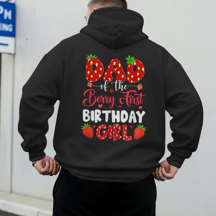 Dad Of The Berry First Birthday Of Girl Strawberry Men's Hoodie Back Print