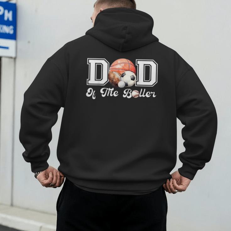 Dad Of The Birthday Boller Born 2 Ball Matching Family Party Men's Hoodie Back Print