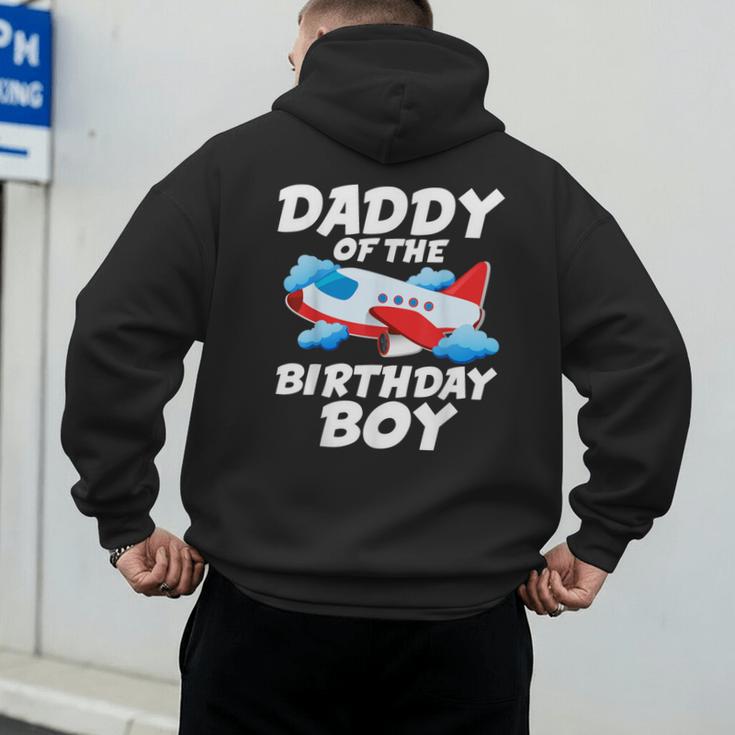 Dad Of The Birthday Boy Airplane Men's Hoodie Back Print