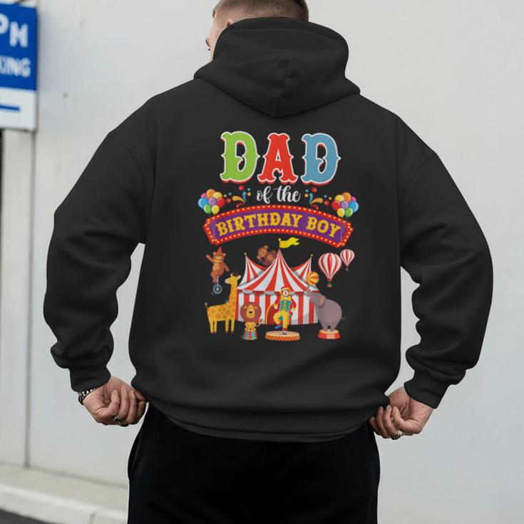 Dad Of The Birthday Boy Carnival Circus 1st Birthday Party Men's Hoodie Back Print