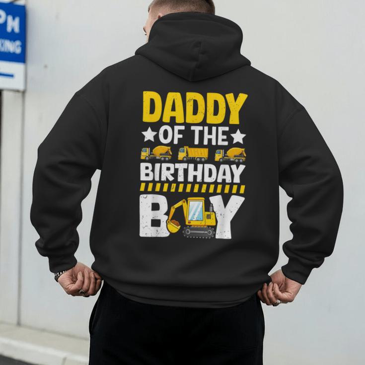 Dad Of The Birthday Boy Construction Theme Party Matching Men's Hoodie Back Print