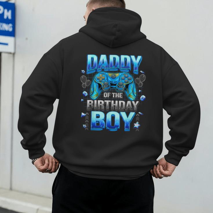 Dad Of The Birthday Boy Cool Gamer Video Game Birthday Men's Hoodie Back Print