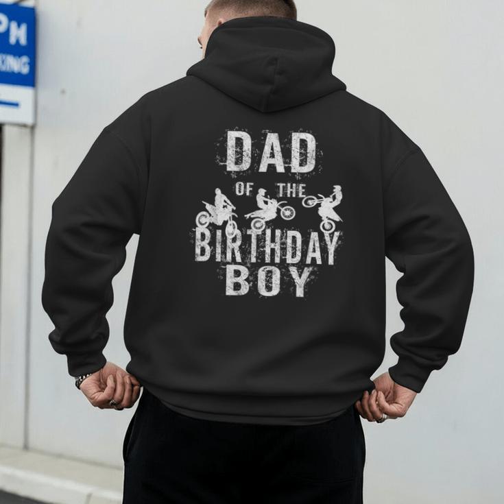 Dad Of The Birthday Boy Dirt Bike B-Day Party Men's Hoodie Back Print