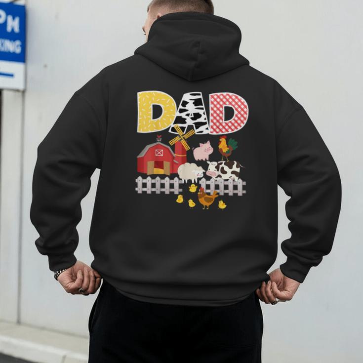 Dad Birthday Boy Farm Animal Farming Farmer Family B-Day Men's Hoodie Back Print