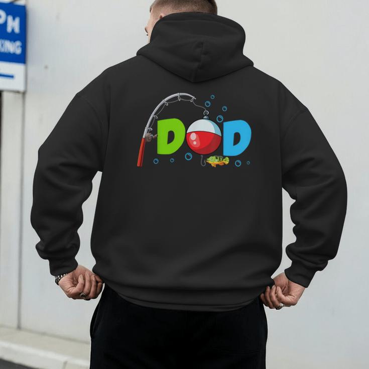 Dad Of The Birthday Boy Birthday Fishing Family Men's Hoodie Back Print