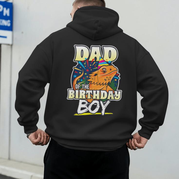 Dad Of Birthday Boy Kids Reptile Birthday Party Men's Hoodie Back Print