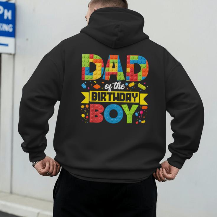Dad Of The Birthday Boy Master Builder Kids Building Blocks Men's Hoodie Back Print Dad Of The Birthday Boy Master Builder Kids Building Blocks Men's Hoodie Back Print