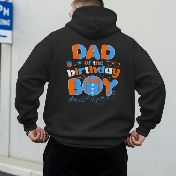 Dad Of The Birthday Boy Matching Family Blippy Men's Hoodie Back Print
