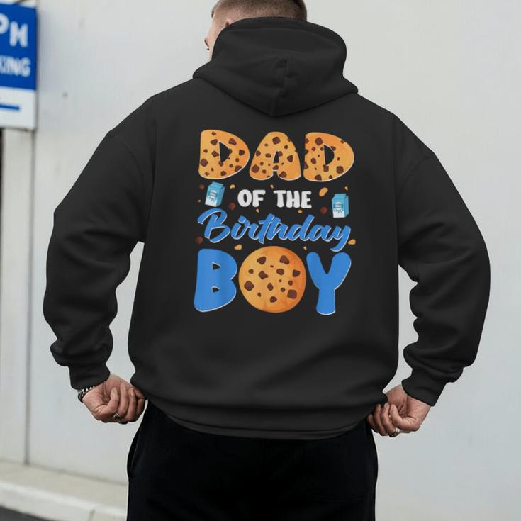 Dad Of The Birthday Boy Milk And Cookies 1 Year Old Men's Hoodie Back Print