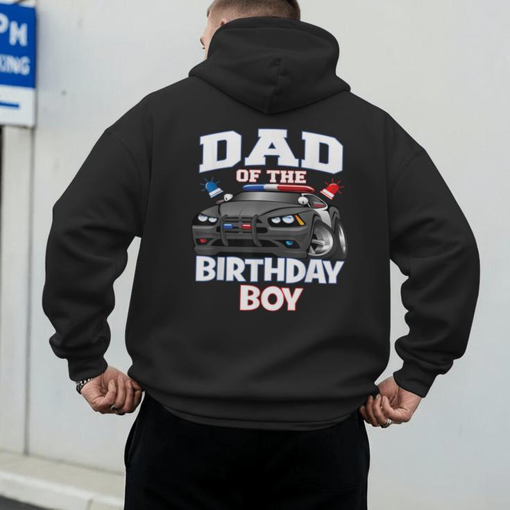 Dad Of The Birthday Boy Policeman Officer Party Men's Hoodie Back Print