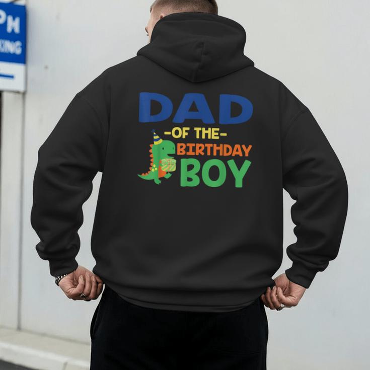 Dad Of The Birthday For Boy Saurus Rex Dinosaur Party Men's Hoodie Back Print