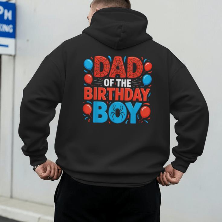 Dad Of The Birthday Boy Spider Web Party Men's Hoodie Back Print
