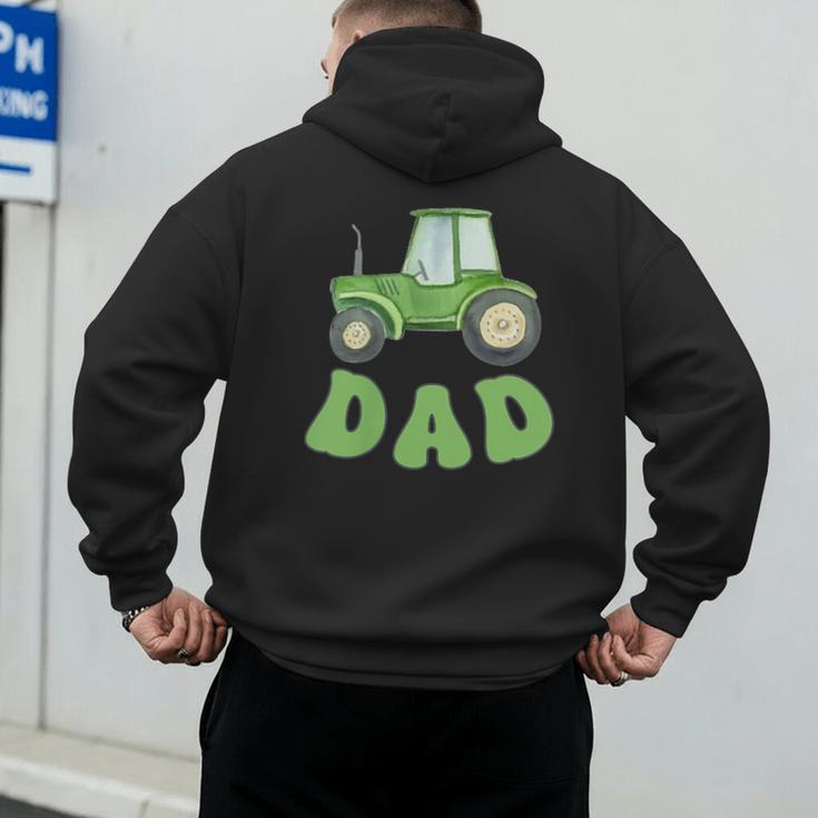 Dad Of The Birthday Boy Tractor Farm Trucks Family Party Men's Hoodie Back Print