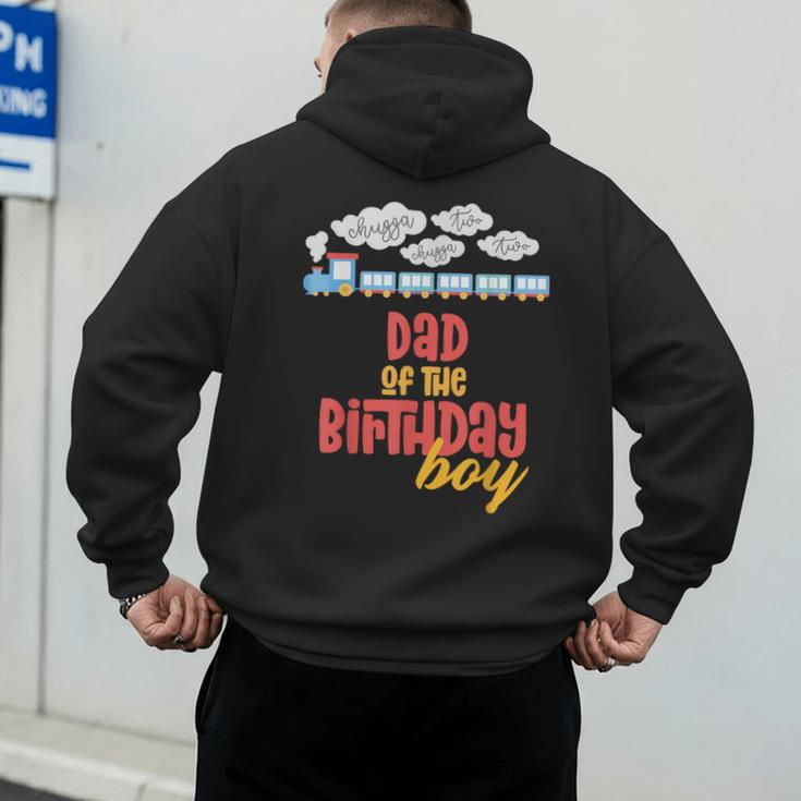 Dad Birthday Boy Train I'm 2 Two Yr Old Chugga Engine Men's Hoodie Back Print
