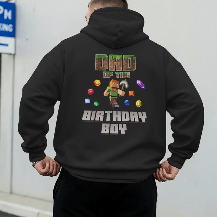 Dad Of The Birthday Boy Video Gamer Pixel Number Men's Hoodie Back Print