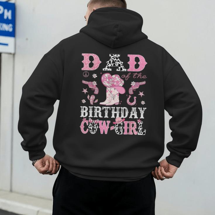Dad Of The Birthday Cowgirl Pink Disco Rodeo Western Men's Hoodie Back Print
