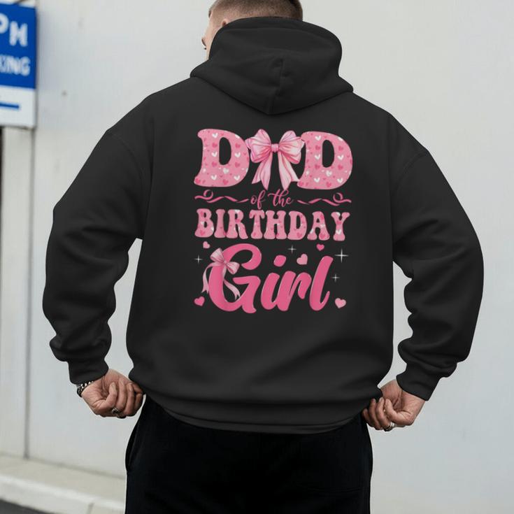 Dad Of The Birthday Girl Family Pink Coquette Bow Men's Hoodie Back Print