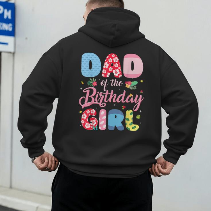 Dad Of The Birthday Girl Family Summer Beach Birthday Party Men's Hoodie Back Print