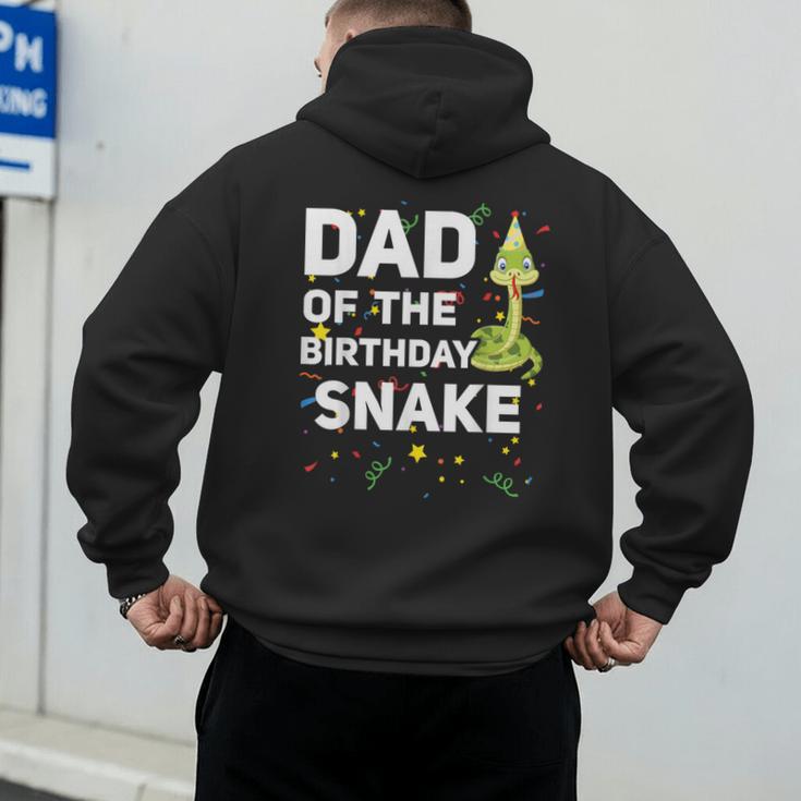 Dad Of The Birthday Snake Themed Birthday Party Men's Hoodie Back Print