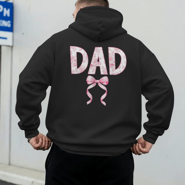 Dad Birthday Squad Matching Coquette Bow Family Party Men's Hoodie Back Print