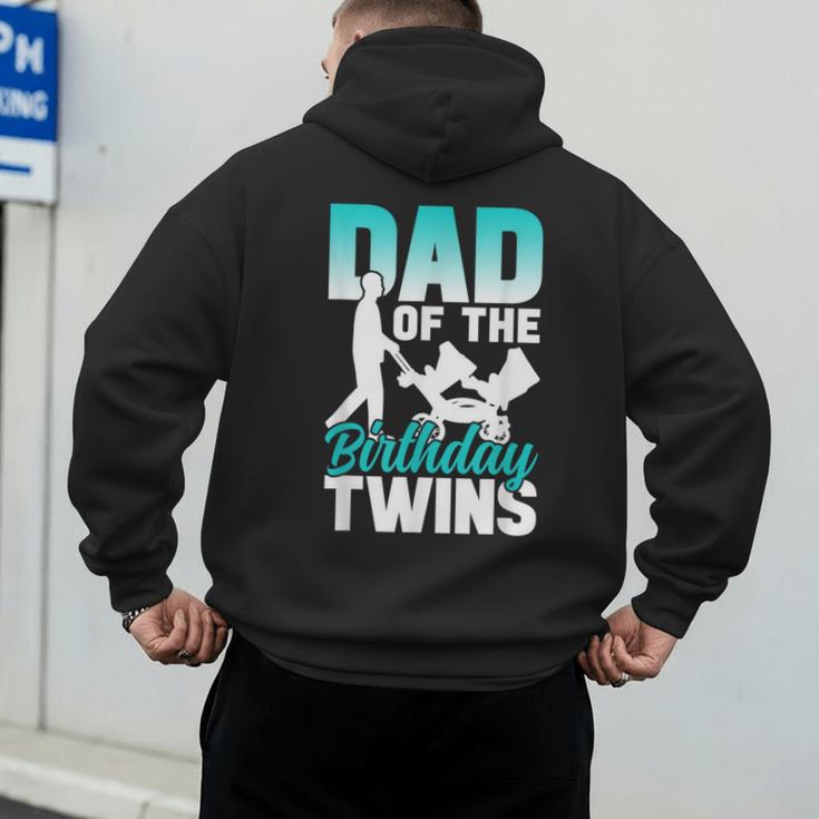 Dad Of The Birthday Twins Celebrate Cute Twin Father Daddy Men's Hoodie Back Print