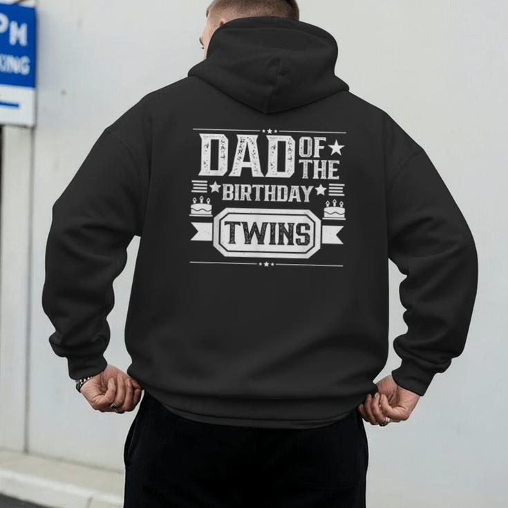 Dad Of The Birthday Twins Cute Twin Celebrate Father Daddy Men's Hoodie Back Print