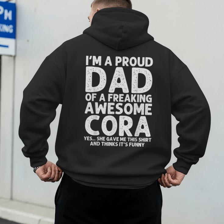 Dad Of CORA Father's Day Personalized Name Joke Men's Hoodie Back Print