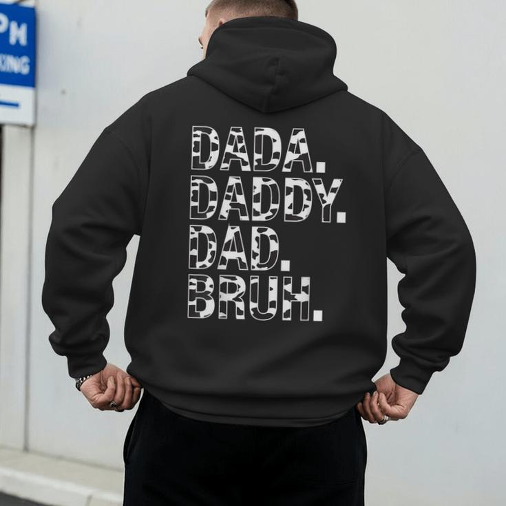 Dad Dada Daddy Bruh Papa Cow Daddy Love Cows Dad Cow Print Men's Hoodie Back Print