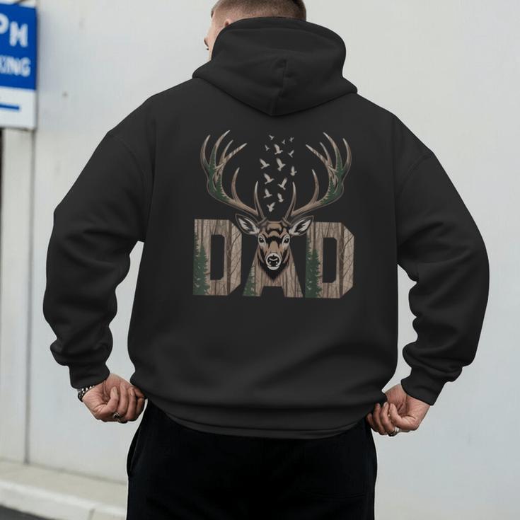 Dad Deer Hunting Camo Father Hunters Buck Camouflage Nature Men's Hoodie Back Print