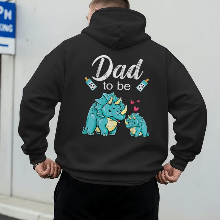 Dad To Be Dinosaur Baby Shower For Boy Men's Hoodie Back Print