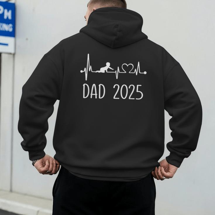 Dad Est 2025 Frequency Pulse New Dad To Be Men's Hoodie Back Print