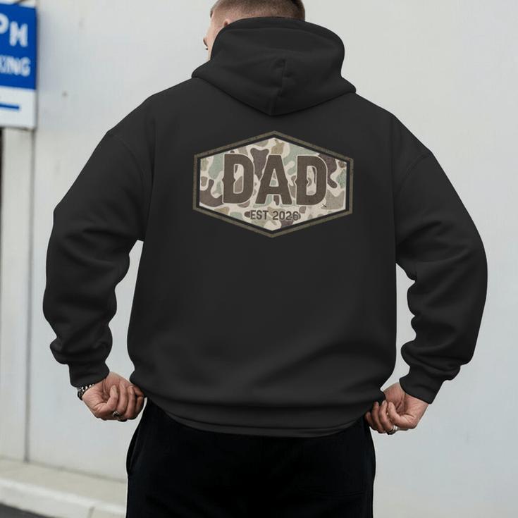 Dad Est 2026 Logo Father 2026 Loading New Dad 2026 Men's Hoodie Back Print Dad Est 2026 Logo Father 2026 Loading New Dad 2026 Men's Hoodie Back Print