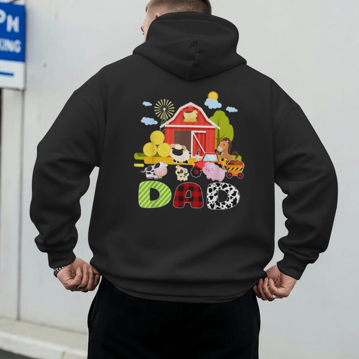 Dad Farm Animal Birthday Family Matching Party Men's Hoodie Back Print