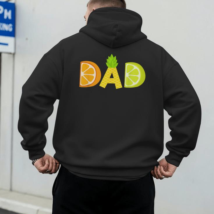 Dad Fruitarian Lover Summer Father Fruit Slice Men's Hoodie Back Print