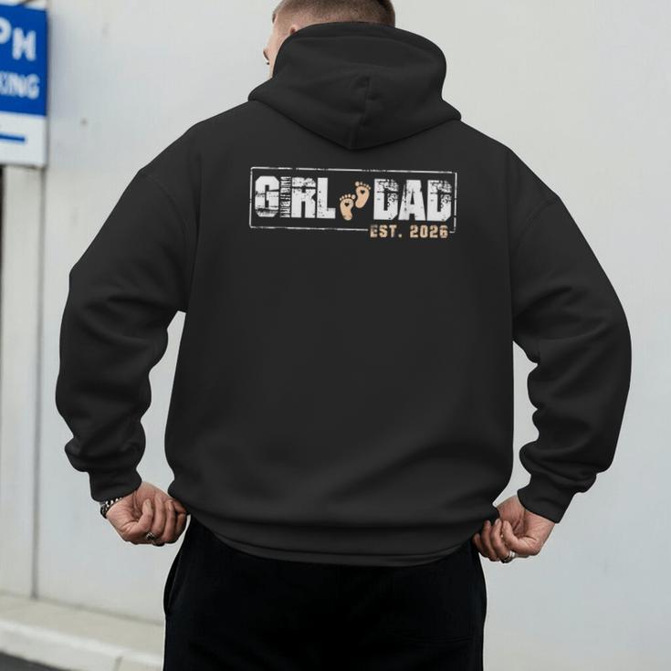 Dad Of Girl Est 2026 Baby Reveal First Father's Day Newborn Men's Hoodie Back Print