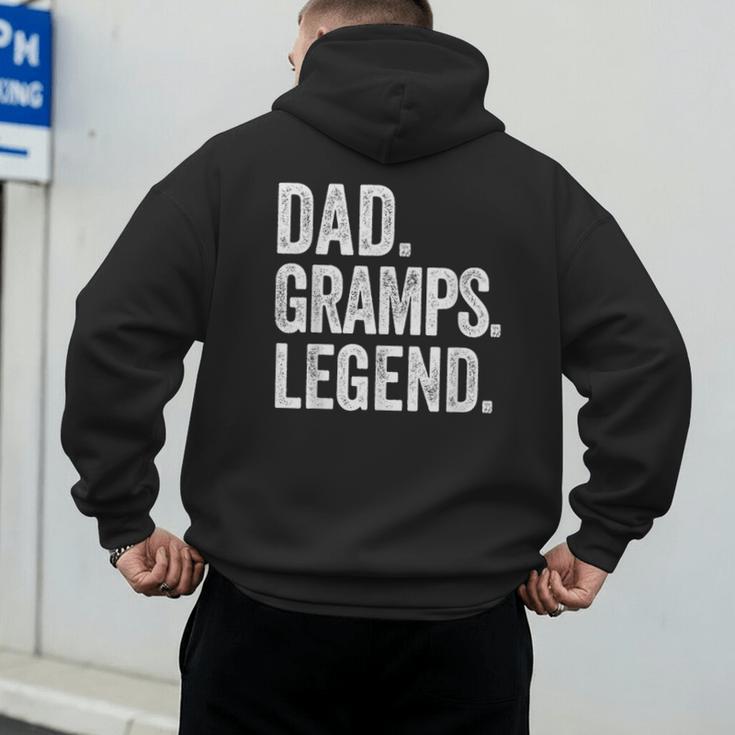 Dad Gramps Legend Vintage Distressed Bold Gramps Graphic Men's Hoodie Back Print