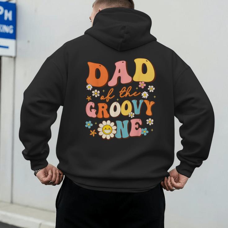 Dad Of The Groovy One 1st Birthday Pregnancy Announcement Men's Hoodie Back Print
