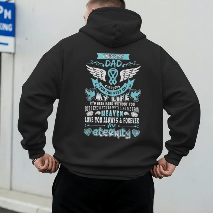 Dad Is My Guardian Angel Missing Memorial Day For Men Women Men's Hoodie Back Print