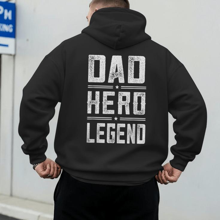Dad Hero Legend Vintage Distressed Dad Men's Hoodie Back Print