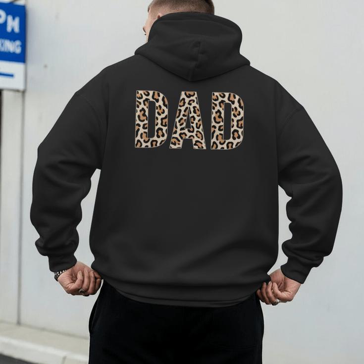 Dad Leopard Print Fathers Day Men's Hoodie Back Print