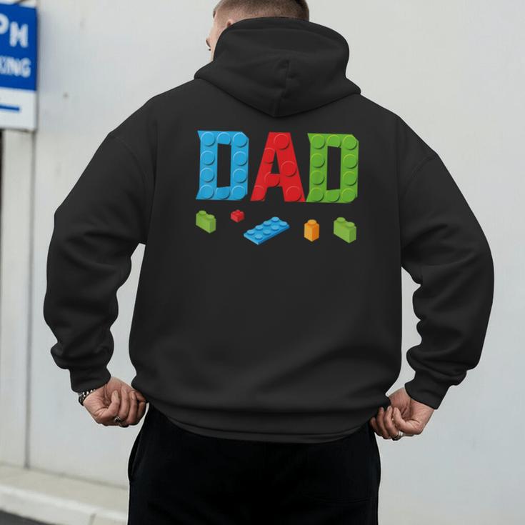 Dad Master Builder Building Bricks Blocks Family Set Parents Small Men's Hoodie Back Print