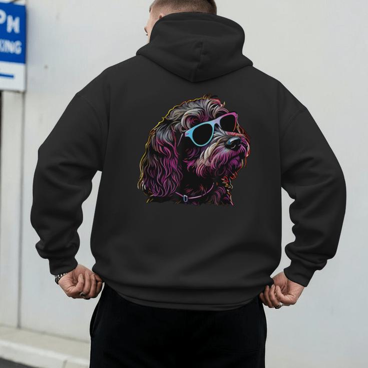 Dad Mom Cool Dog Sunglasses Cockapoo Men's Hoodie Back Print