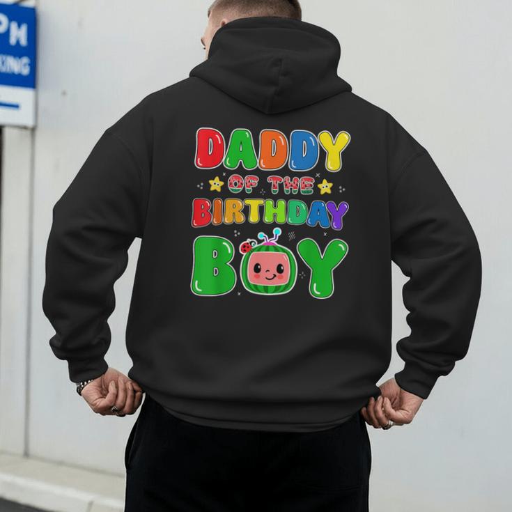 Dad And Mom Daddy Of The Birthday Boy Tee Melon Family Party Men's Hoodie Back Print