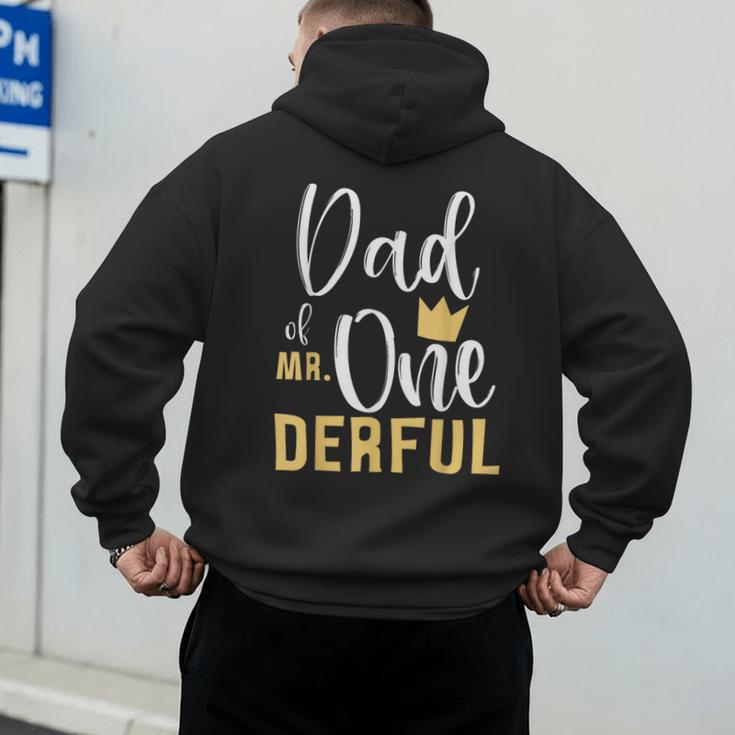 Dad Of Mr Onederful 1st Birthday First One-Derful Matching Men's Hoodie Back Print