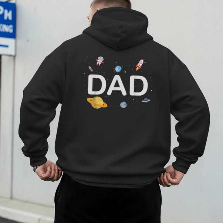 Dad Outer Space Birthday Party Family Boys Girls Men's Hoodie Back Print