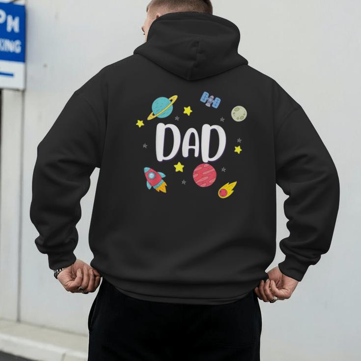 Dad Outer Space Galaxy Birthday For Family Men's Hoodie Back Print